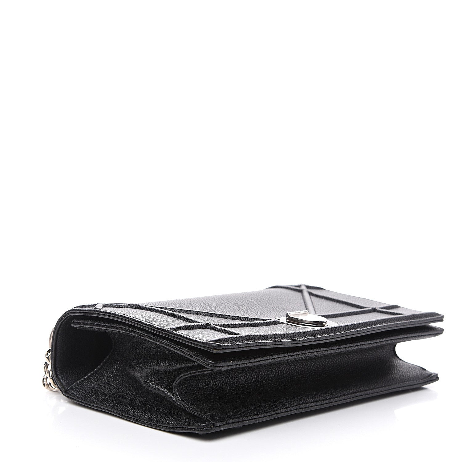 Christian Dior Grained Calfskin Medium Diorama Flap Bag Black 3 of 9