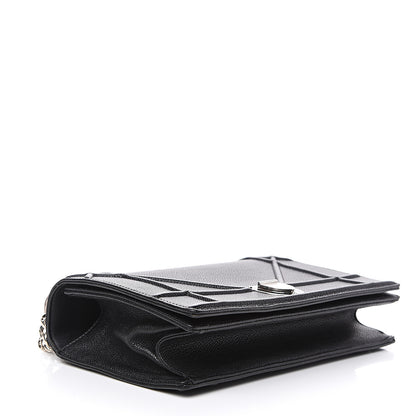 Christian Dior Grained Calfskin Medium Diorama Flap Bag Black 3 of 9