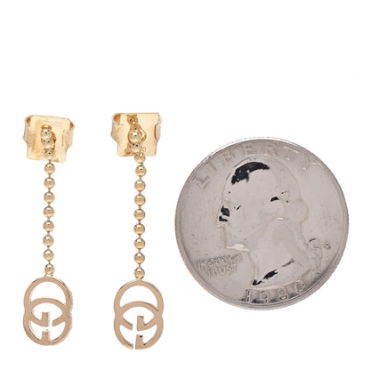 Gucci 18K Yellow Gold Running G Drop Earrings 2 of 5