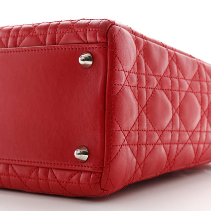 Christian Dior Lambskin Cannage Large Lady Dior Red 10 of 10