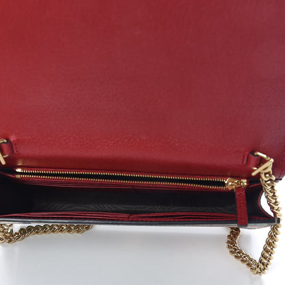 Gucci GG Supreme Monogram Tian Chain Wallet Beige Multicolor Red 5 of 11
