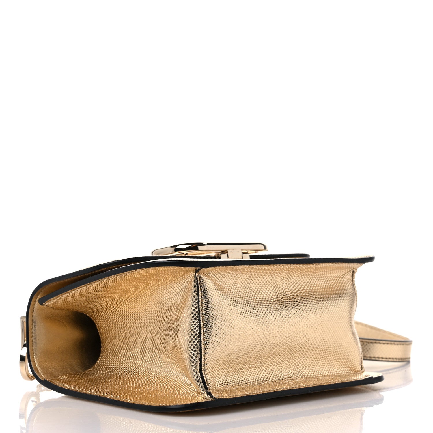 Valentino Garavani Metallic Snakeskin Small VSling Shoulder Bag Gold 4 of 11