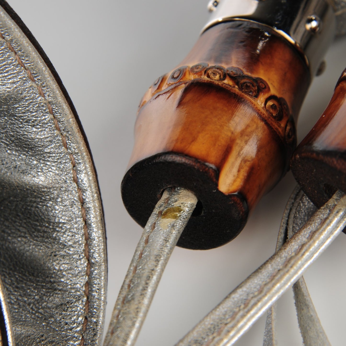 Metallic Calfskin Medium Indy Top Handle Hobo Silver