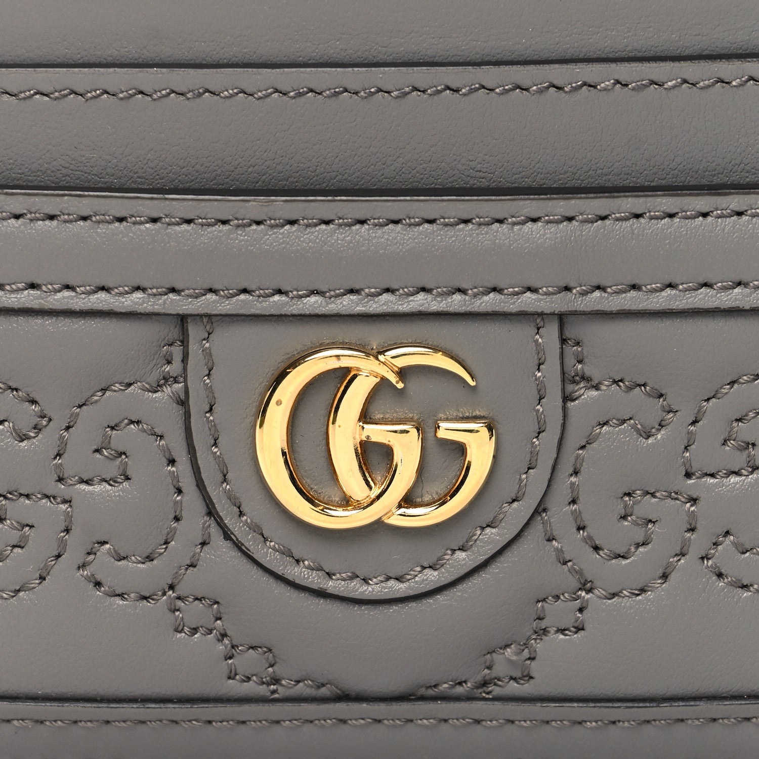 Gucci Calfskin GG Matelasse Card Holder Dusty Grey 7 of 8