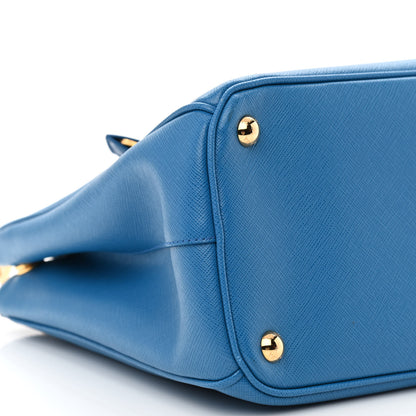 Prada Saffiano Medium Galleria Double Zip Tote Sea Blue 9 of 10