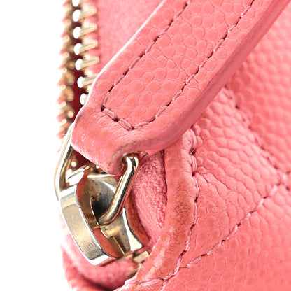 Chanel Caviar Quilted Medium Zip Around Wallet Dark Pink 9 of 11