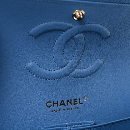 Chanel Caviar Quilted Medium Double Flap Blue 10 of 21