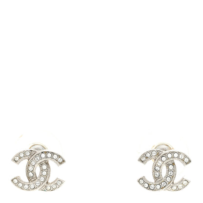 Chanel Crystal CC Earrings Silver 1 of 5
