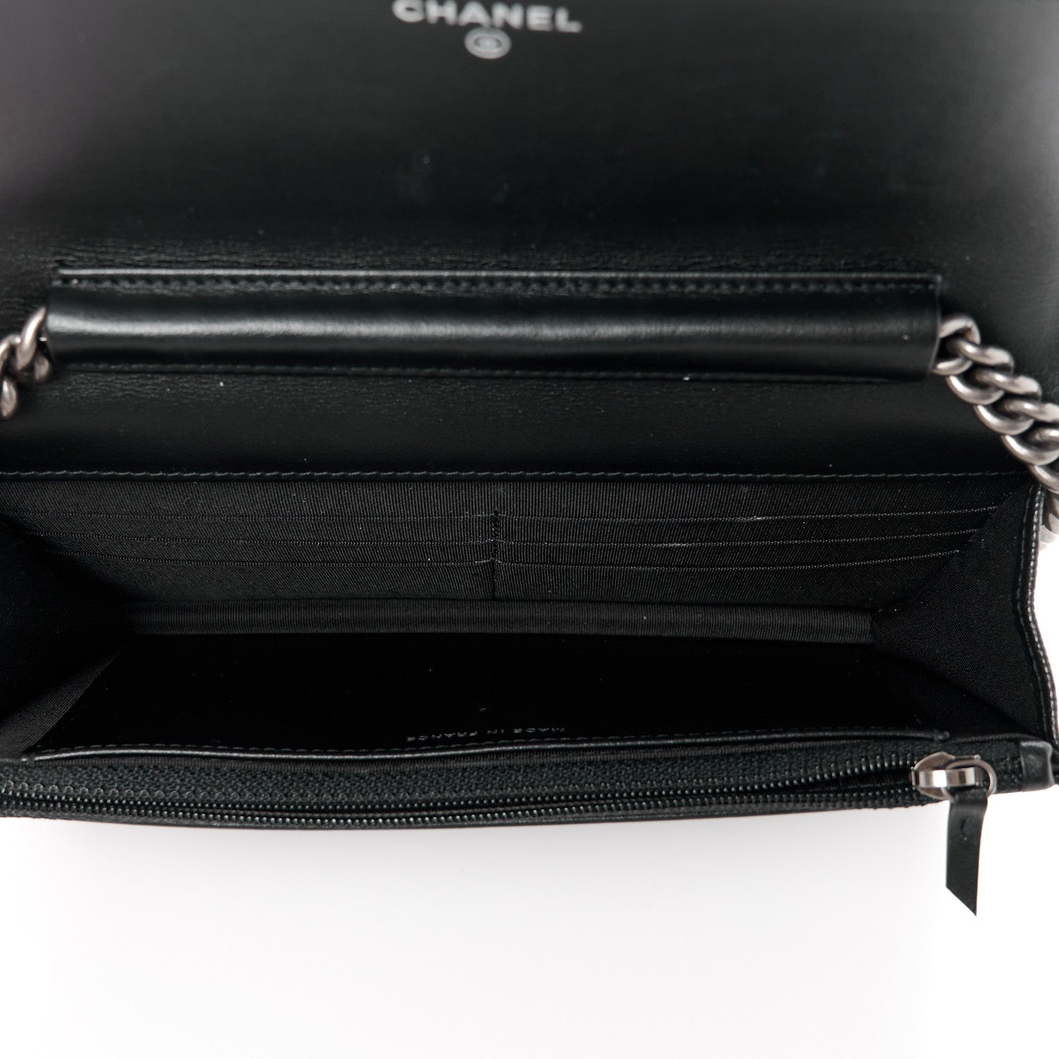 Chanel Caviar Quilted Boy Wallet On Chain WOC Black 5 of 13