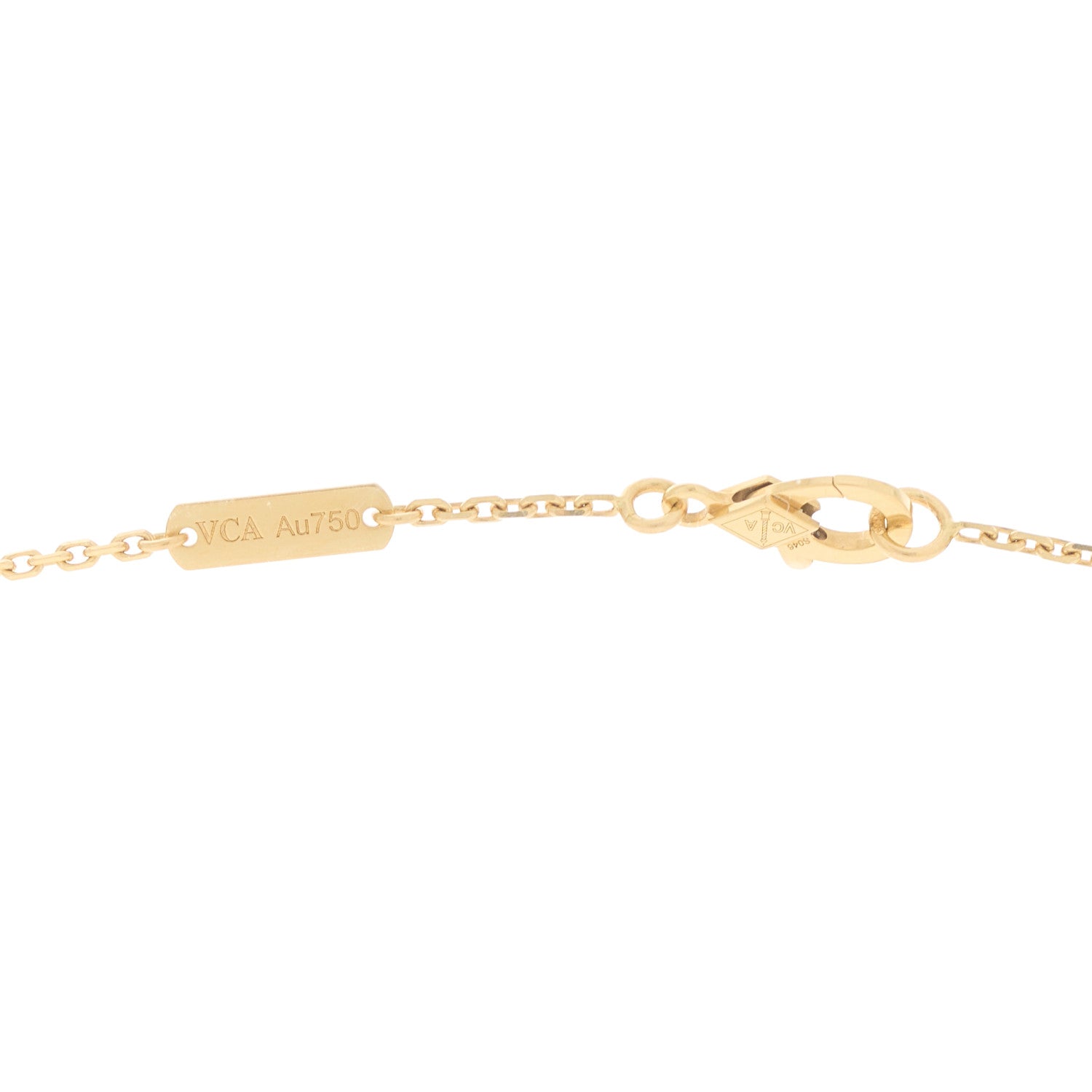 Van Cleef & Arpels 18K Yellow Gold Guilloche Vintage Alhambra Pendant Necklace 4 of 5