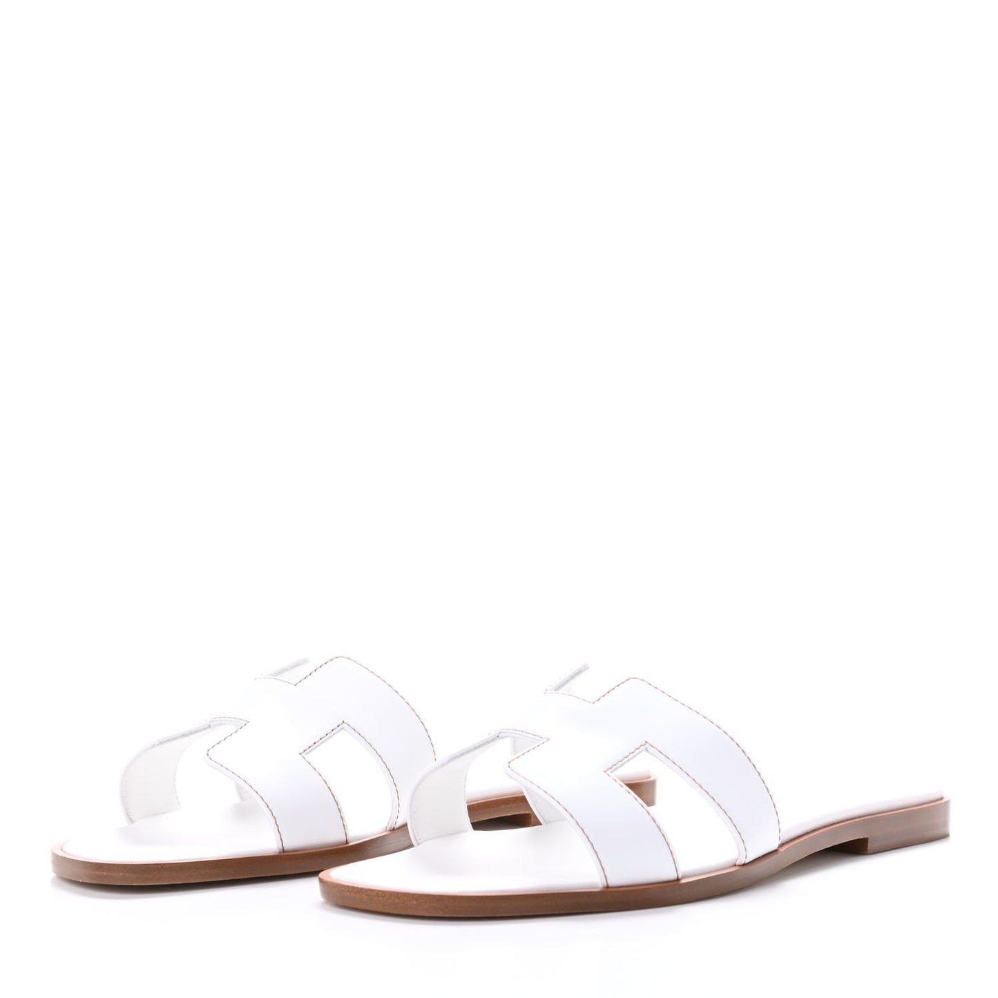Box Calfskin Oran Sandals 37 White