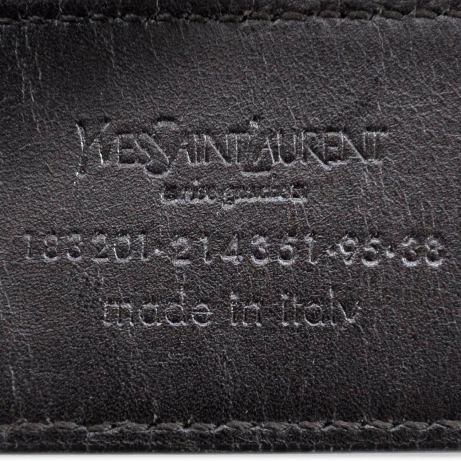 Saint Laurent Mens Crocodile Embossed Nubuck Belt 38 6 of 7