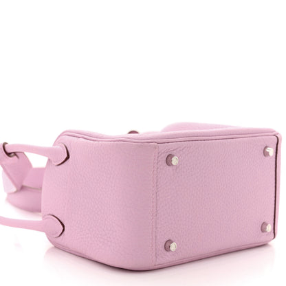 Hermes Taurillon Clemence Mini Lindy 20 Mauve Sylvestre 4 of 10
