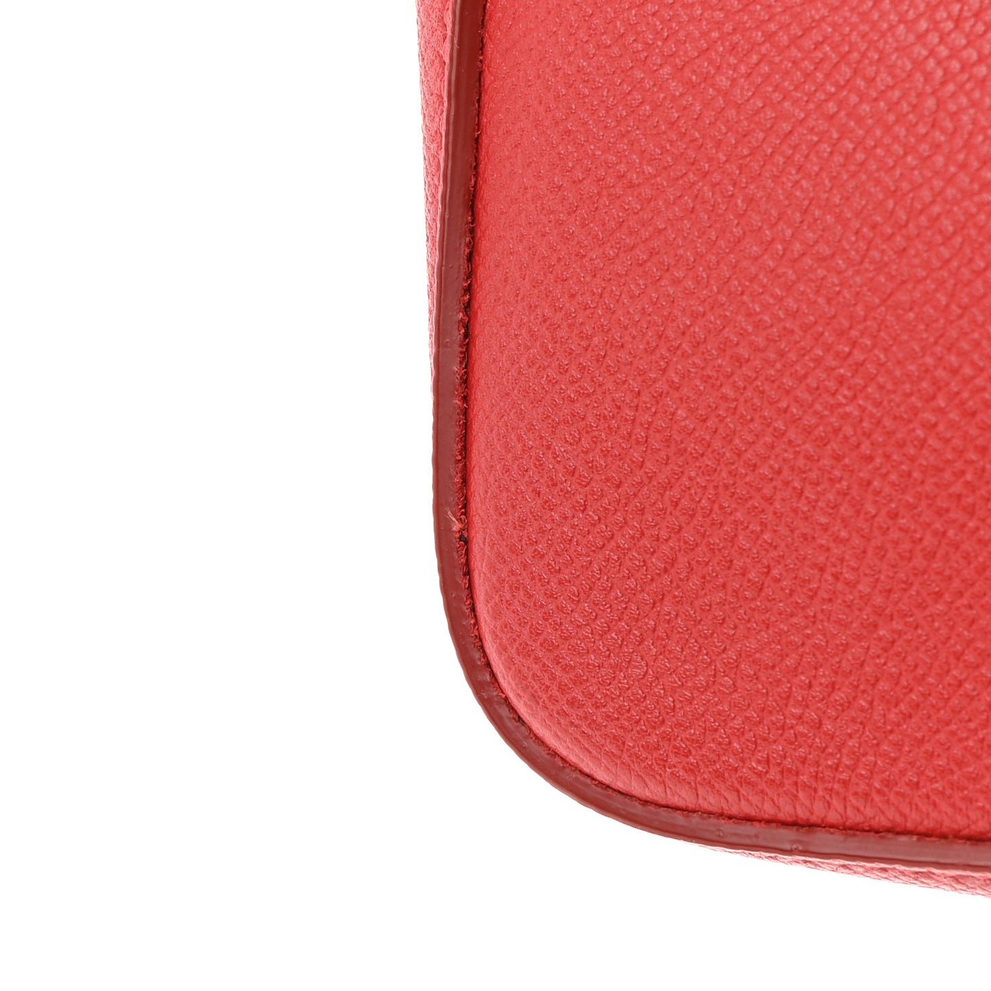 Grained Shiny Calfskin Strap Clutch Scarlet