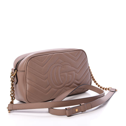 Gucci Calfskin Matelasse Small GG Marmont Chain Shoulder Bag Porcelain Rose 2 of 9