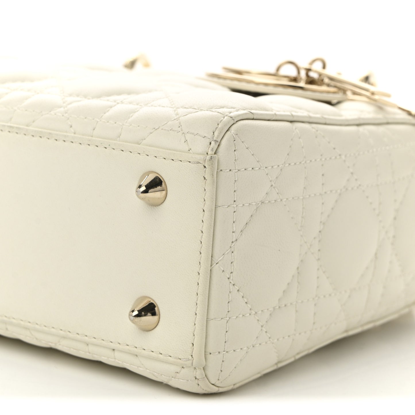 Lambskin Cannage Small Lady Dior White