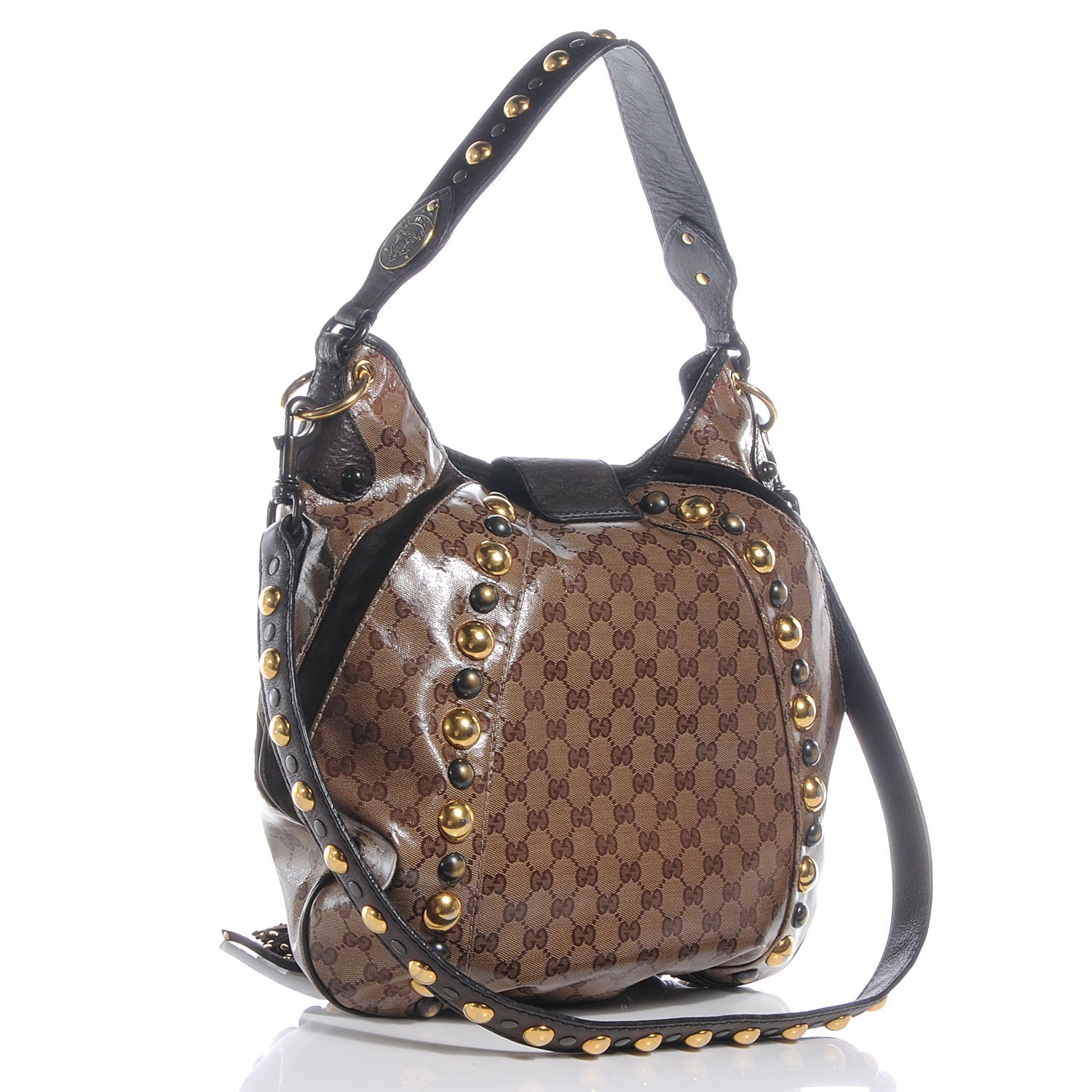 Gucci Crystal Monogram Fringe Babouska Hobo 3 of 7