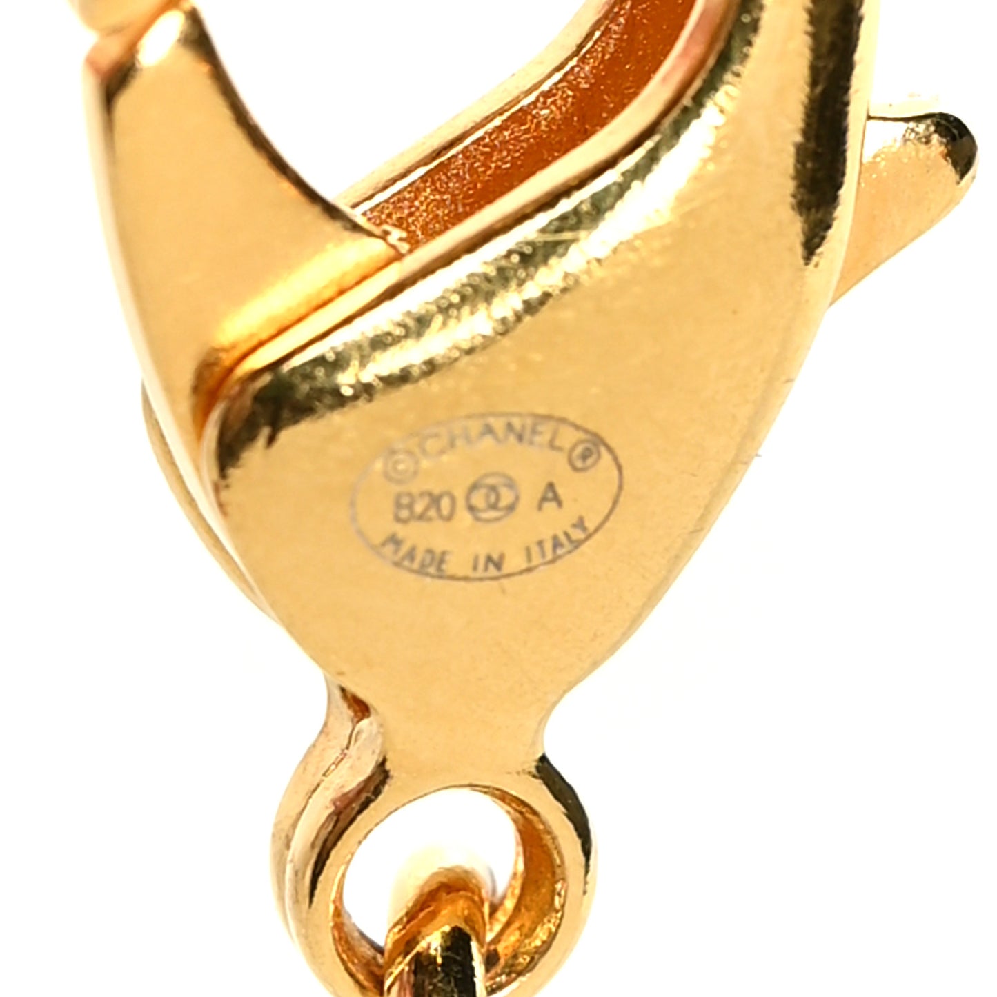 Metal Pearl Paris Button Necklace Gold