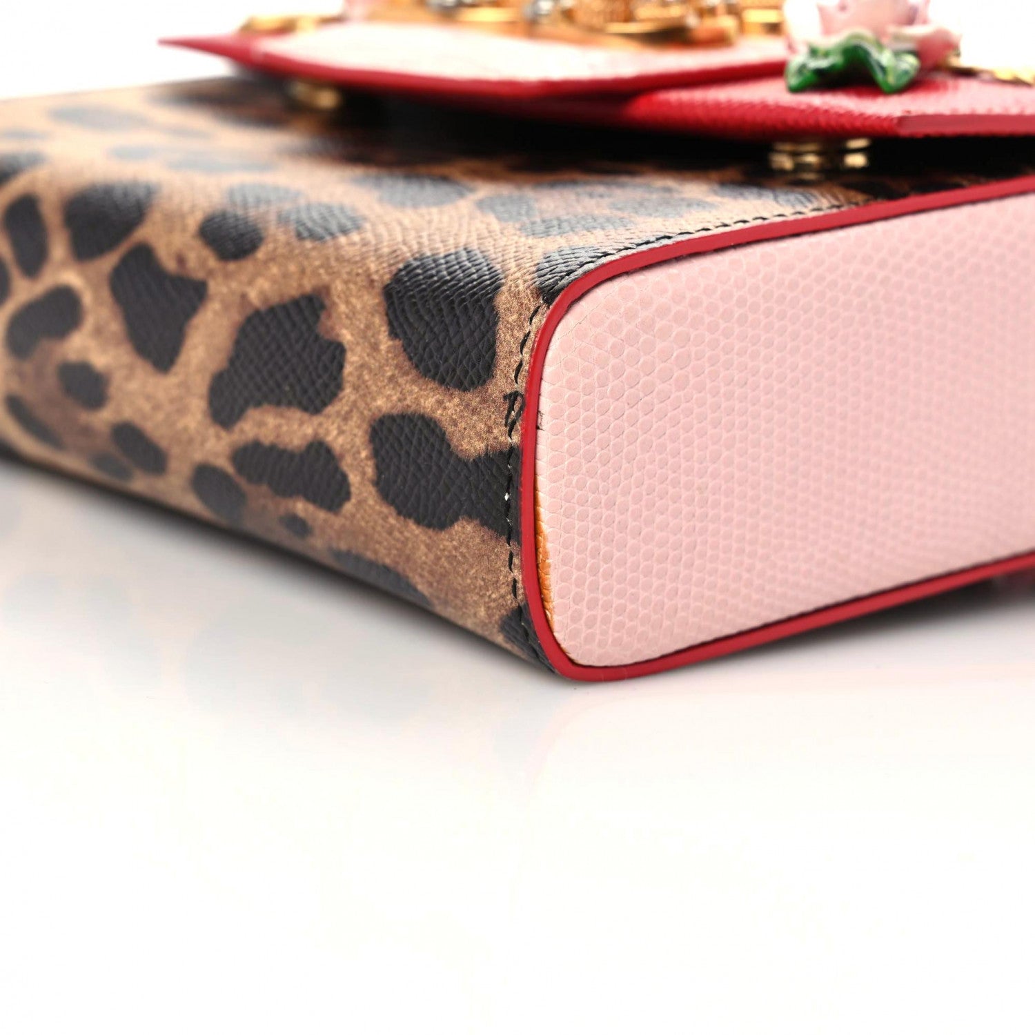 Dolce & Gabbana Dauphine Leopard Print Lizard Crystal Embellished DG Millennials Mini Crossbody Bag Multicolor 6 of 9