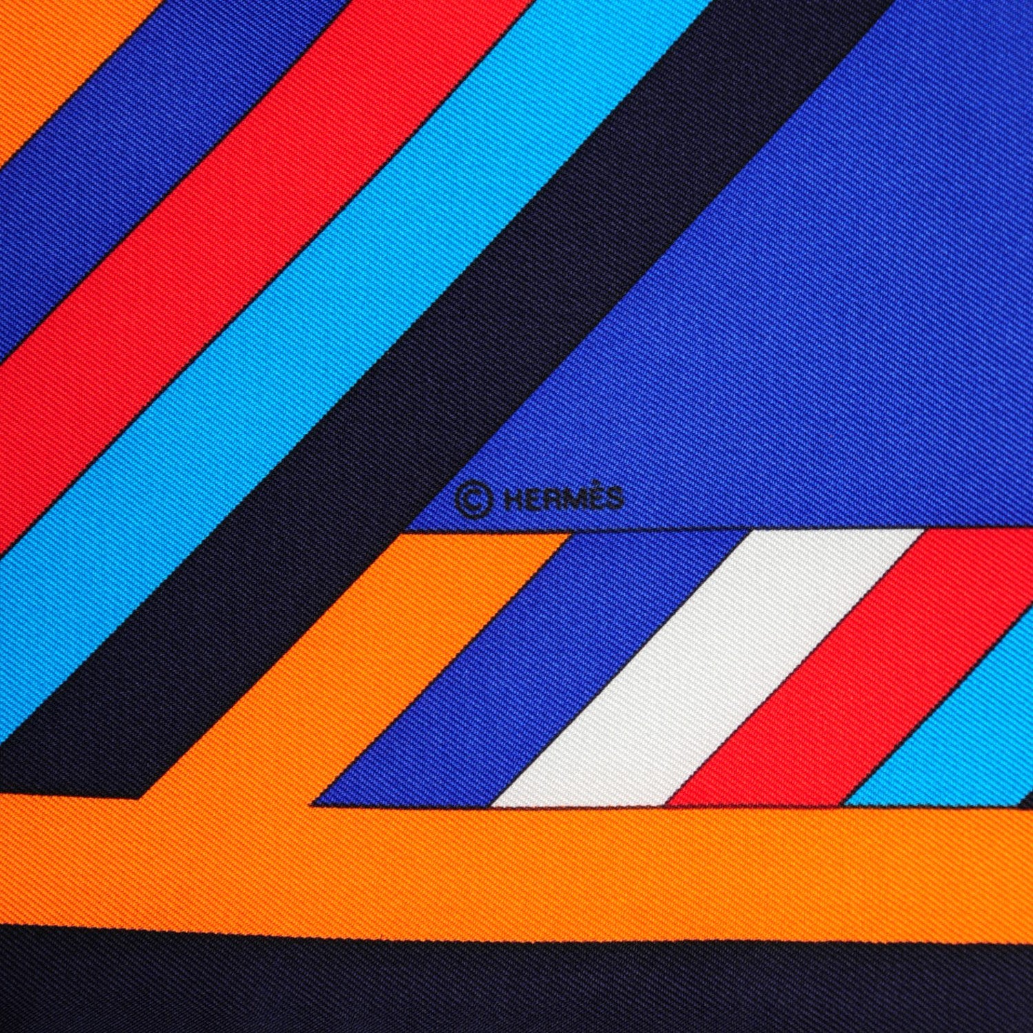 Hermes Silk Les Jeux d'Scarf 90 Caban Bleu Klein Rouge 5 of 7
