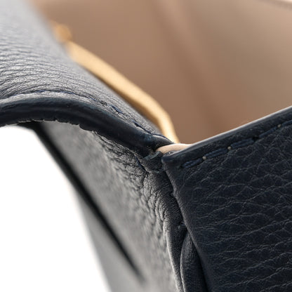 Louis Vuitton Grained Calfskin LV Pont 9 Soft MM Bleu Marine 10 of 10