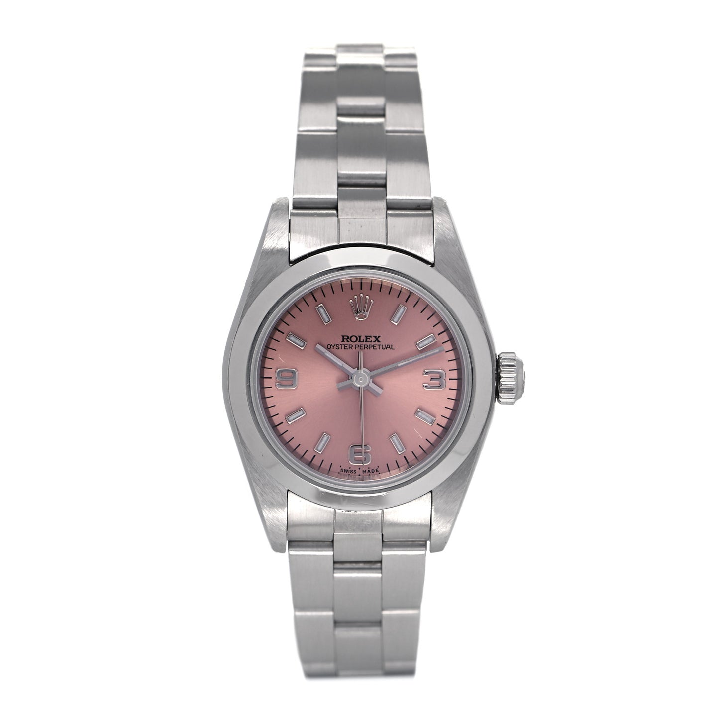 Stainless Steel 24mm Oyster Perpetual Watch Pink 76080