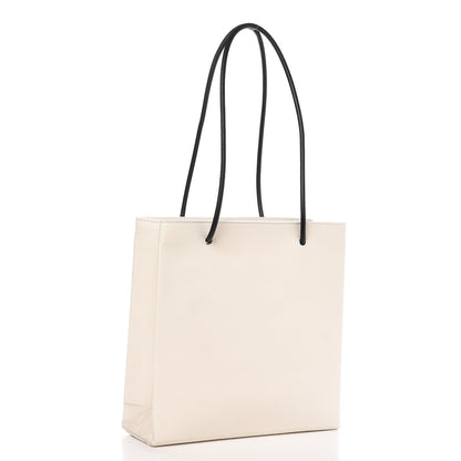 Balenciaga Calfskin Logo Small Shopping Tote White 3 of 7