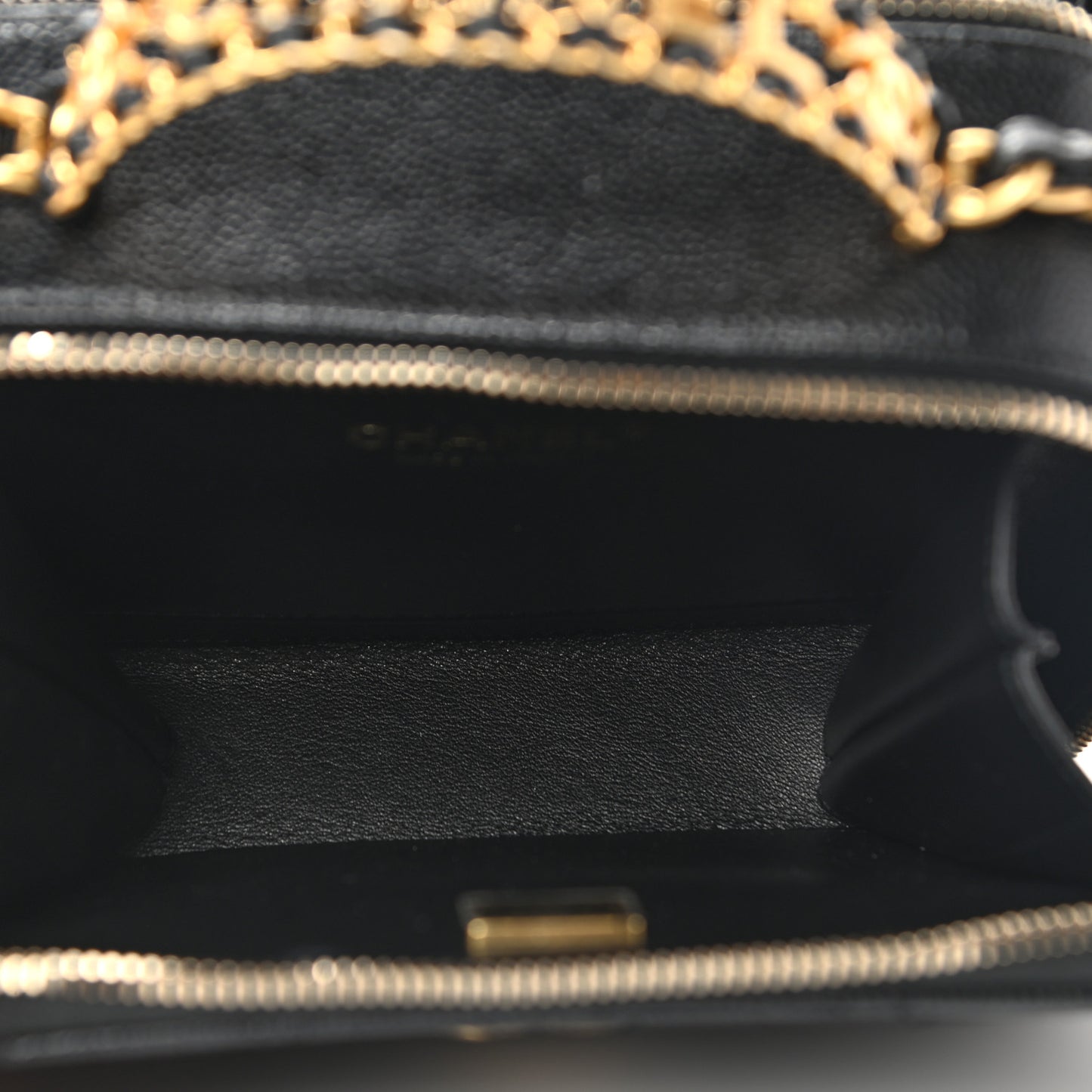 Caviar Quilted Mini Pick Me Up Vanity Case Black