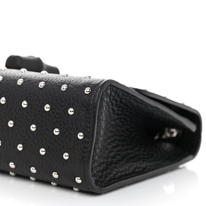 Gucci Calfskin Studded Medium Miss Bamboo Shoulder Bag Black 8 of 11