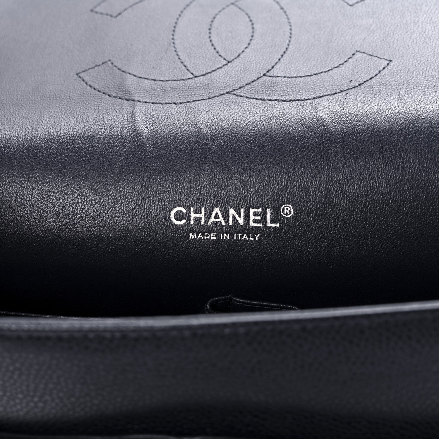 Chanel Caviar Quilted Maxi Double Flap Navy Blue 5 of 9