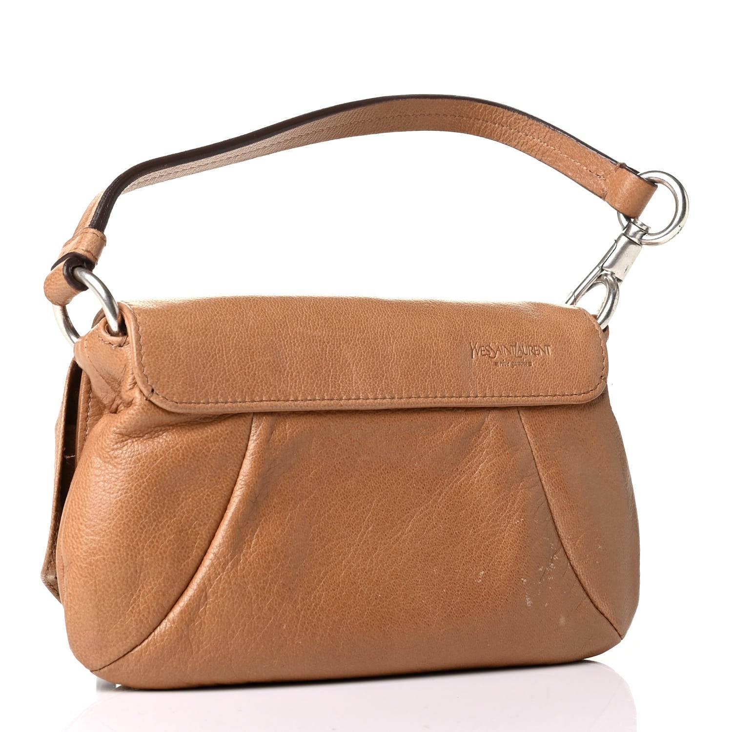 Saint Laurent Calfskin Nadja Shoulder Bag Tan 3 of 8