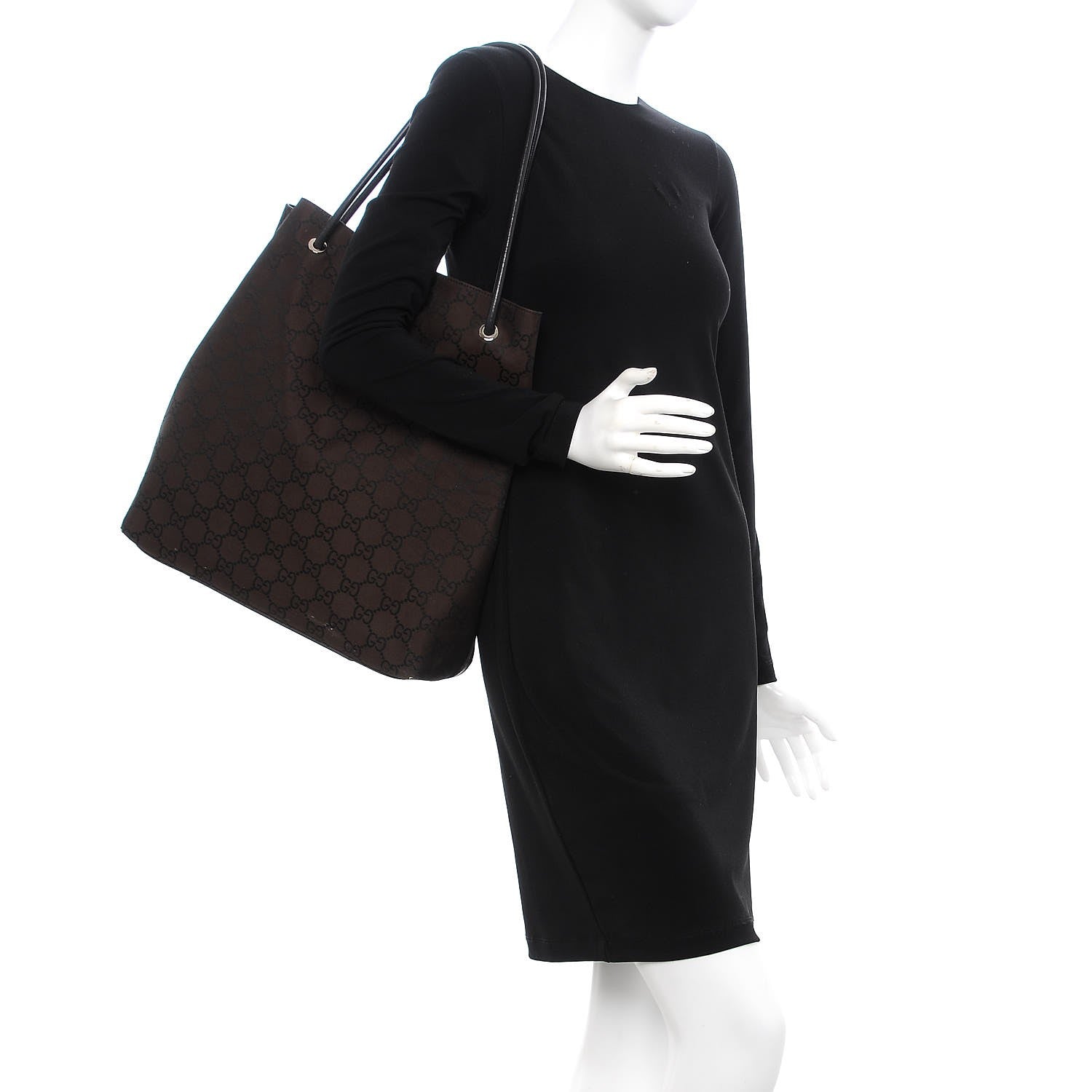 Gucci Nylon Monogram Gifford Tote Brown 2 of 23