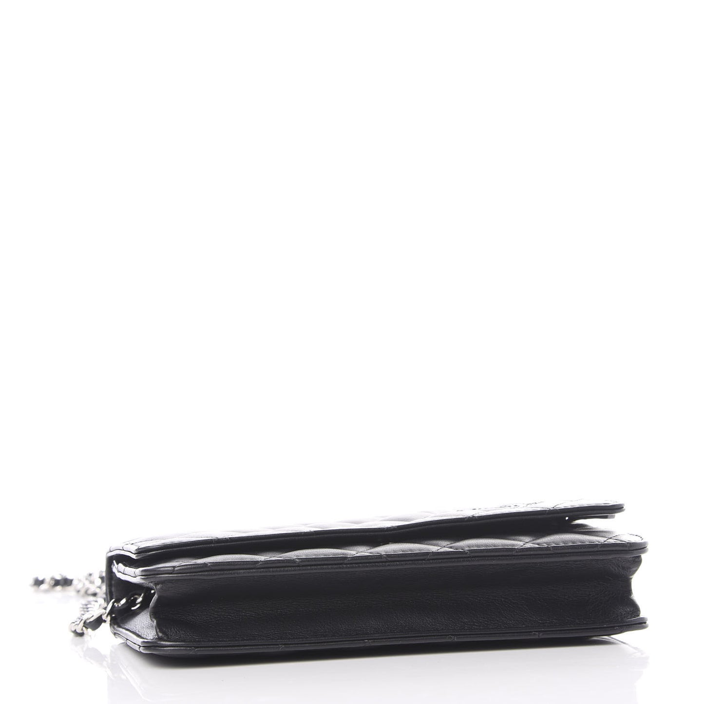Calfskin Quilted Wallet On Chain WOC Black