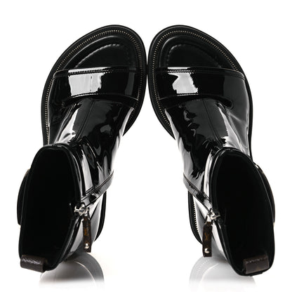 Louis Vuitton Patent Calfskin Moonlight Boots 38 Black 2 of 11