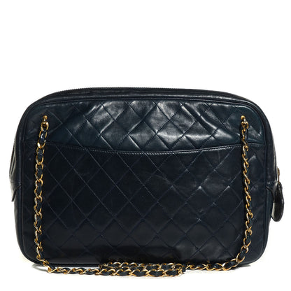 Chanel Lambskin Quilted Camera Case Navy 1 of 8