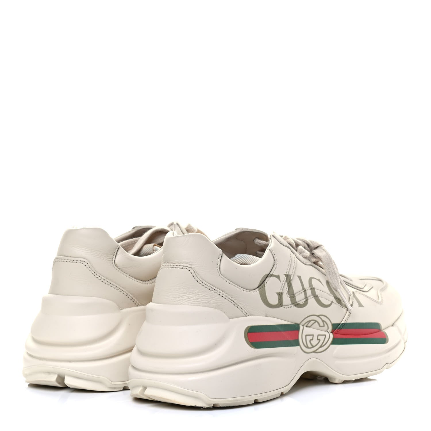 Gucci Calfskin Logo Womens Rhyton Sneakers 39 Ivory 8 of 20