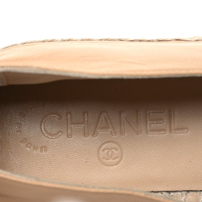 Chanel Lambskin CC Espadrilles 40 Beige Black 9 of 15