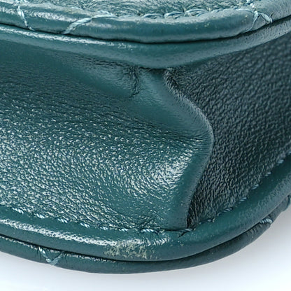 Chanel Lambskin Quilted Top Handle Flap Coin Purse With Chain Green 10 of 11