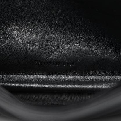 Saint Laurent Grain De Poudre Matelasse Chevron Monogram Chain Wallet Black 10 of 19