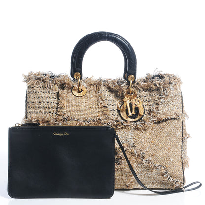 Christian Dior Tweed Patchwork Crocodile Large Diorissimo 5 of 8