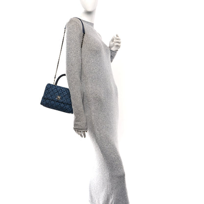 Chanel Washed Denim Quilted Mini Coco Handle Flap Blue 2 of 14