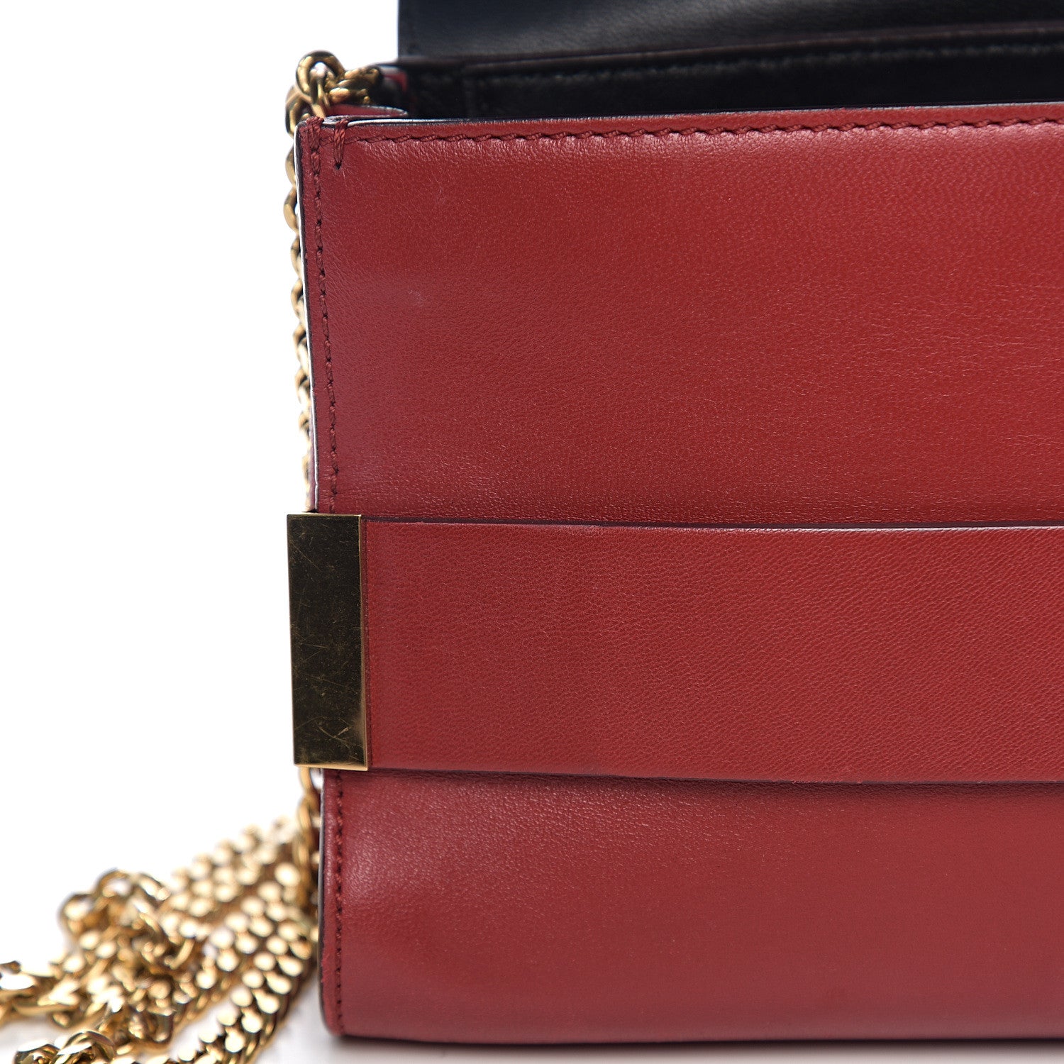 Chloe Lambskin Medium Elle Chain Clutch Red 7 of 10
