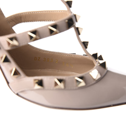 Valentino Garavani Patent Nappa Rockstud Ankle Strap 100mm Pumps 36.5 Poudre 10 of 10