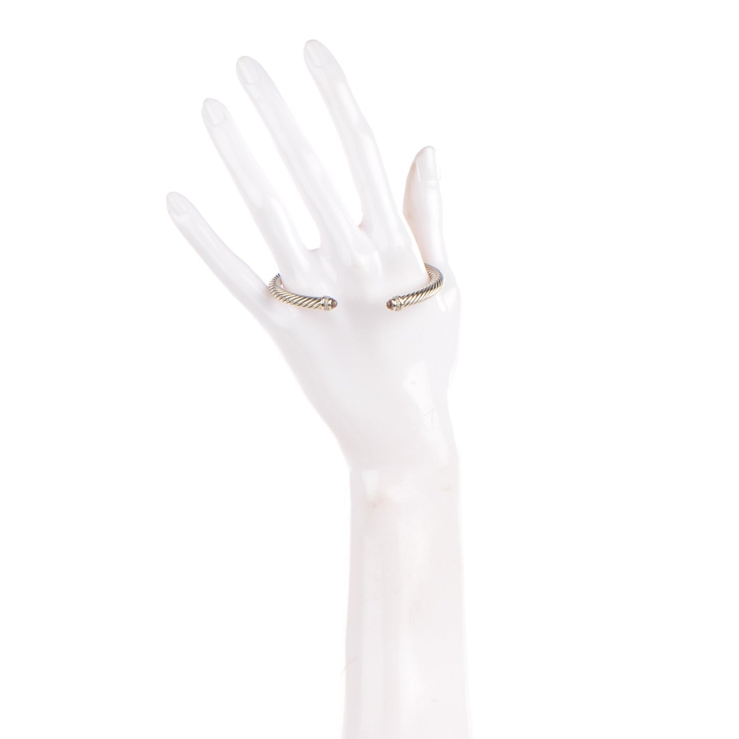 Sterling Silver Diamond Morganite 5mm Cable Classics Bracelet