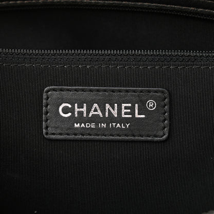 Chanel Metallic Goatskin Quilted Medium Rock In Rome Tote Charcoal 6 of 11