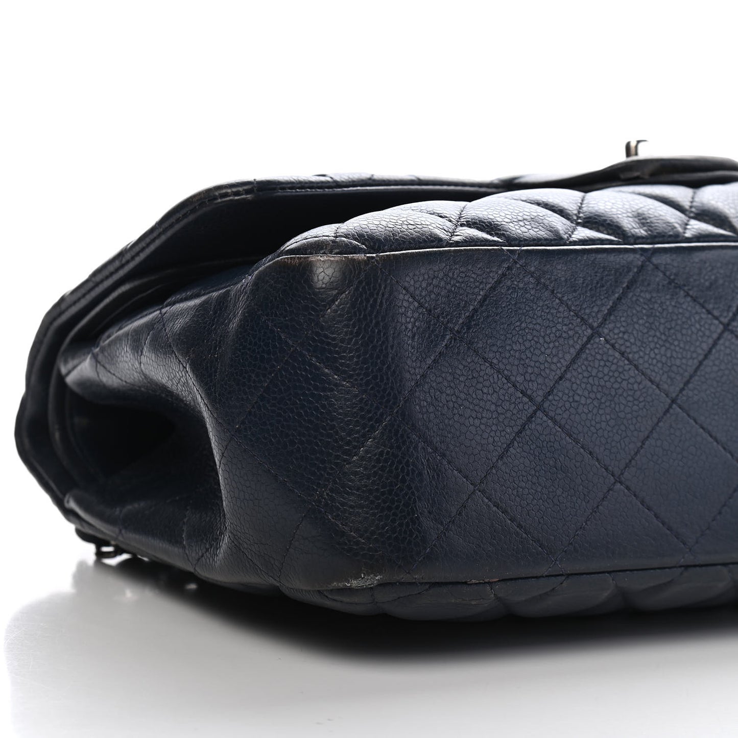 Caviar Quilted Jumbo Double Flap Navy