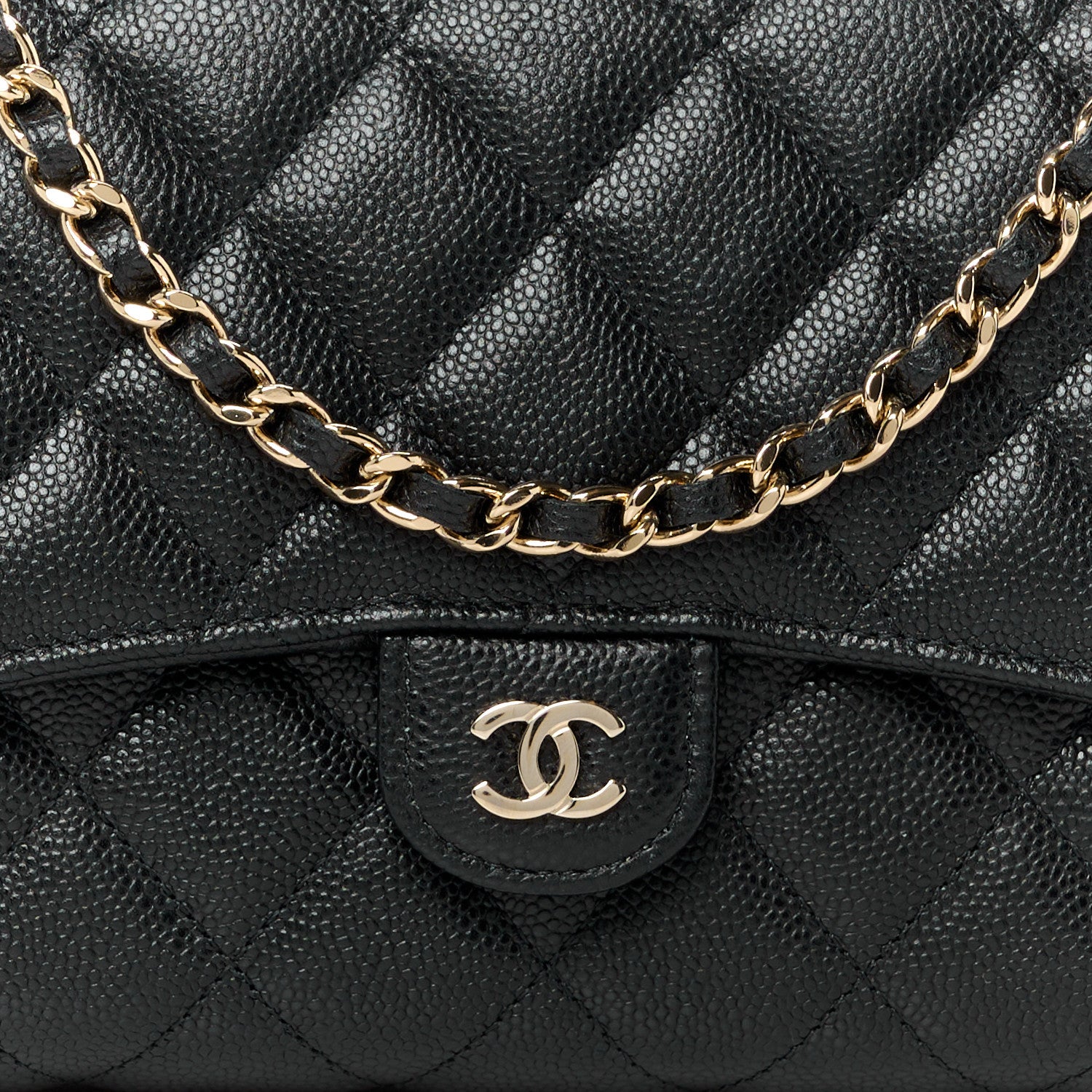 Chanel Caviar Quilted Compact Wallet On Chain WOC Black 9 of 11