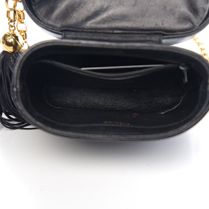 Chanel Lambskin Quilted Tassel Shoulder Bag Black 4 of 11