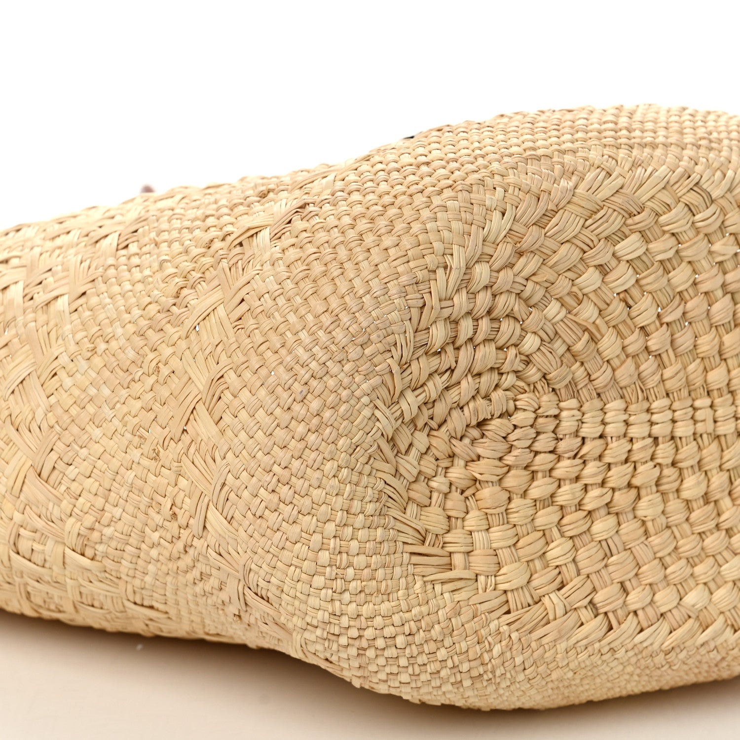 Loewe Calfskin Raffia Small Anagram Basket Tote Bag Natural Tan 7 of 9