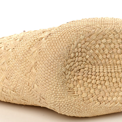 Loewe Calfskin Raffia Small Anagram Basket Tote Bag Natural Tan 7 of 9